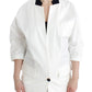 Chic White Cotton Blend Blazer - SEHABRANDS