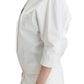 Chic White Cotton Blend Blazer - SEHABRANDS