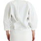 Chic White Cotton Blend Blazer - SEHABRANDS