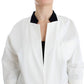 Chic White Cotton Blend Blazer - SEHABRANDS