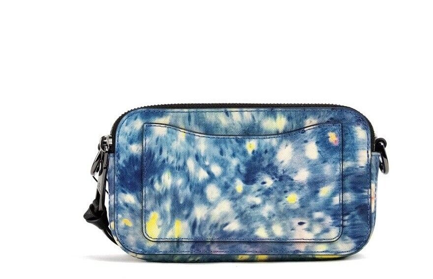 The Snapshot bag Watercolor Blue Printed Leather Shoulder Bag Purse - SEHABRANDS