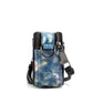 The Snapshot bag Watercolor Blue Printed Leather Shoulder Bag Purse - SEHABRANDS