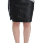 Elegant Leather Liza Skirt in Black and Gray - SEHABRANDS