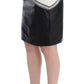 Elegant Leather Liza Skirt in Black and Gray - SEHABRANDS