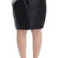 Elegant Leather Liza Skirt in Black and Gray - SEHABRANDS