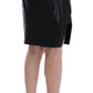 Elegant Leather Liza Skirt in Black and Gray - SEHABRANDS