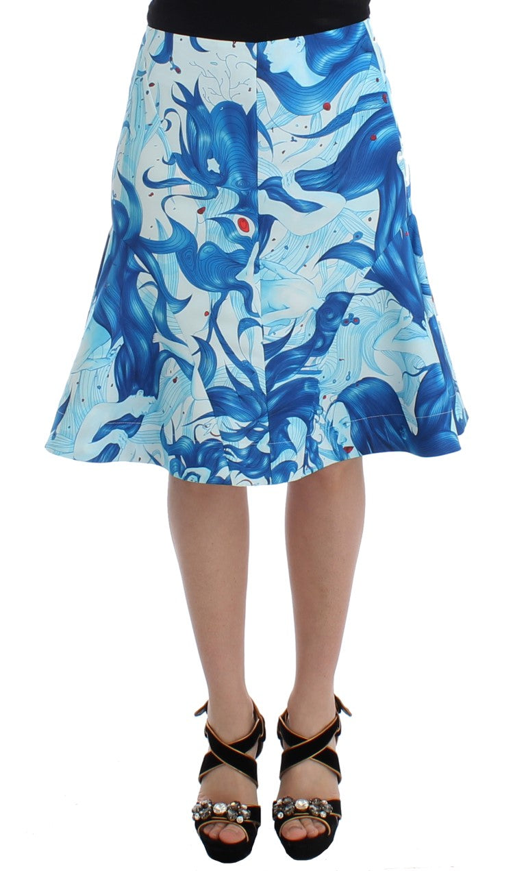 Elegant Fresco-Print Knee-Length Skirt - SEHABRANDS