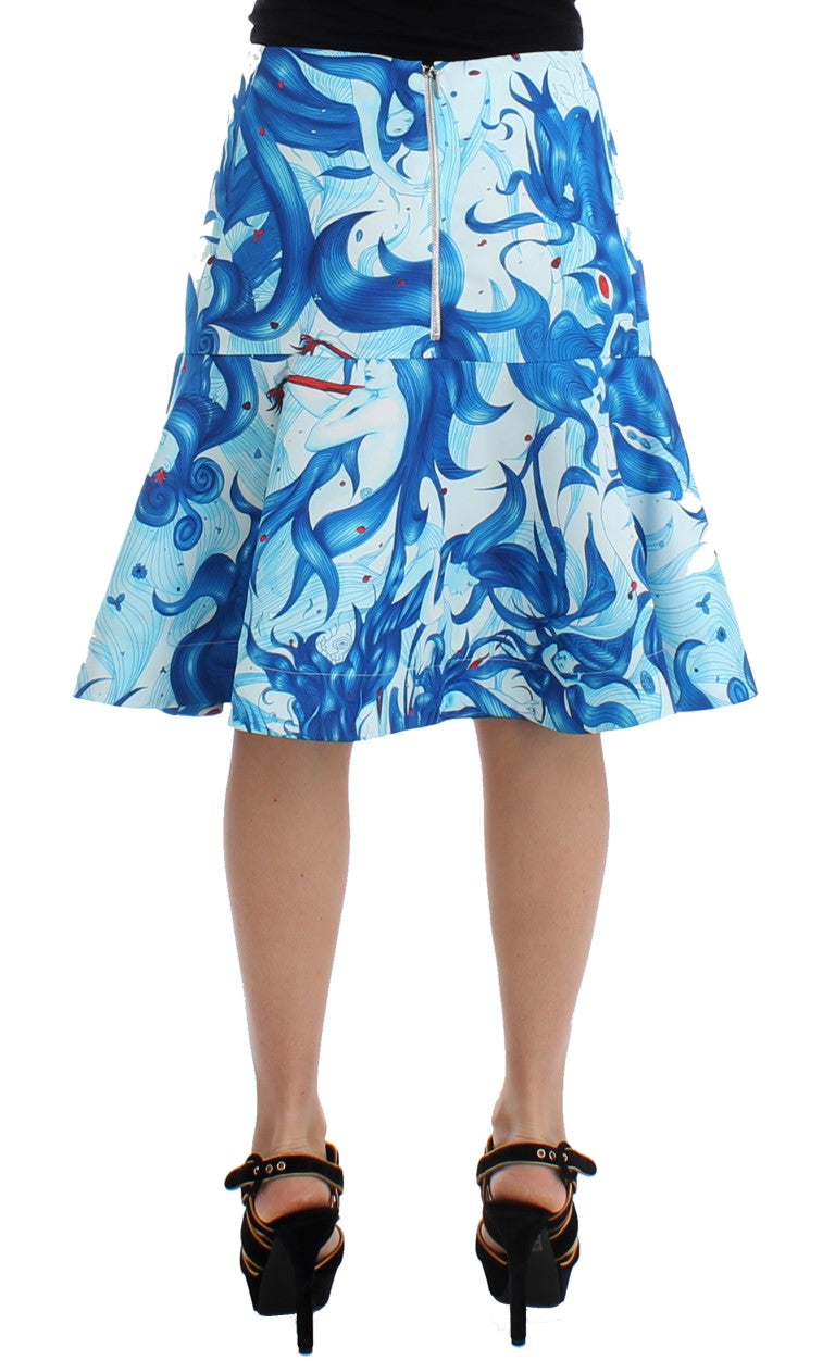 Elegant Fresco-Print Knee-Length Skirt - SEHABRANDS