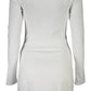 White Viscose Women Dress - SEHABRANDS