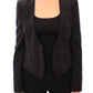 Dolce & Gabbana Elegant Silk-Blend Black Blazer with Scarf Back Detail