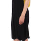 Elegant Silk Blend Shift Dress in Black and Yellow - SEHABRANDS