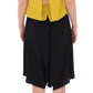 Elegant Silk Blend Shift Dress in Black and Yellow - SEHABRANDS