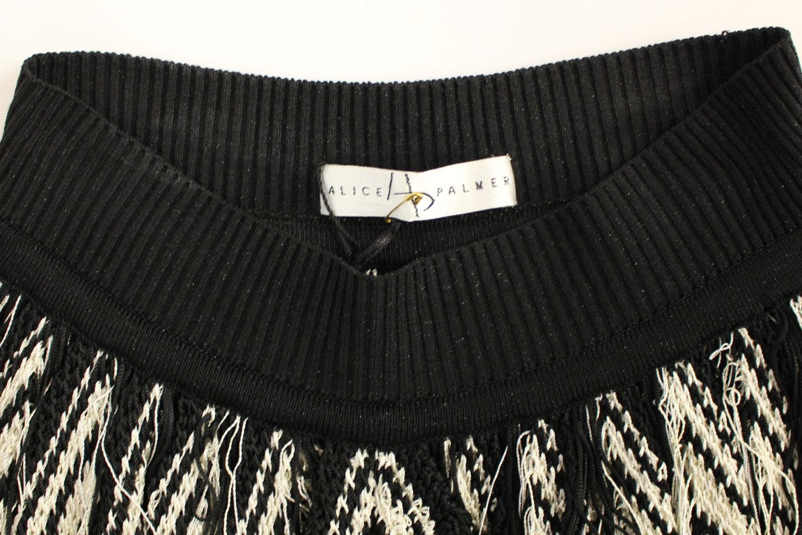 Chic Black & White Knitted Skirt - SEHABRANDS