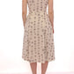 Elegant White Wool Shift Dress with Gray Print - SEHABRANDS