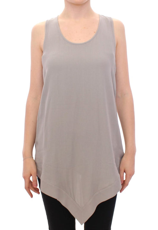 Elegant Gray Viscose Top – Timeless Style - SEHABRANDS