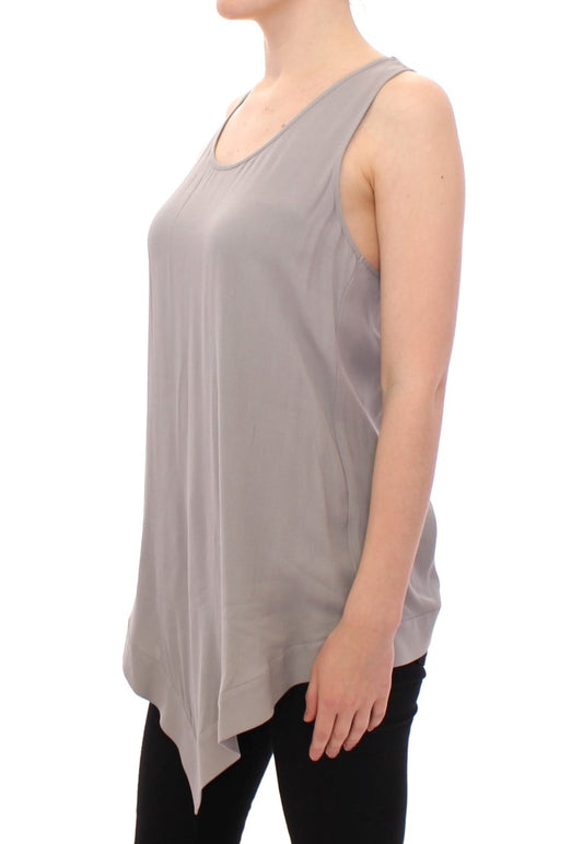 Elegant Gray Viscose Top – Timeless Style - SEHABRANDS