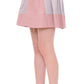 Sleek Pleated Mini Skirt in Pink and Gray - SEHABRANDS