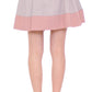 Sleek Pleated Mini Skirt in Pink and Gray - SEHABRANDS