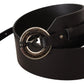 Chic Leather Fashion Belt with Silver-Tone Buckle - SEHABRANDS