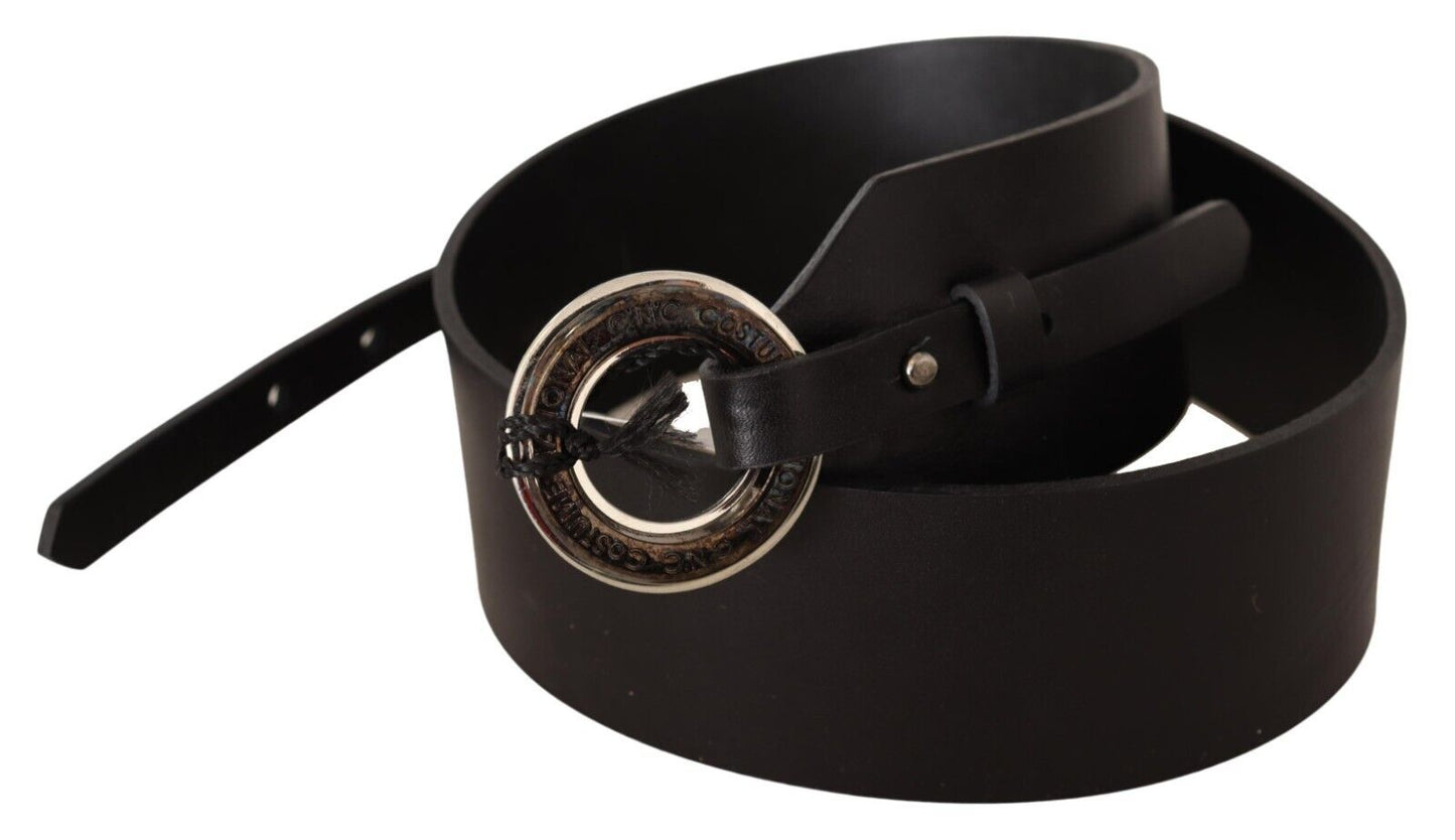 Chic Leather Fashion Belt with Silver-Tone Buckle - SEHABRANDS