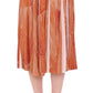 Orange Brown Below-Knee Chic Skirt - SEHABRANDS