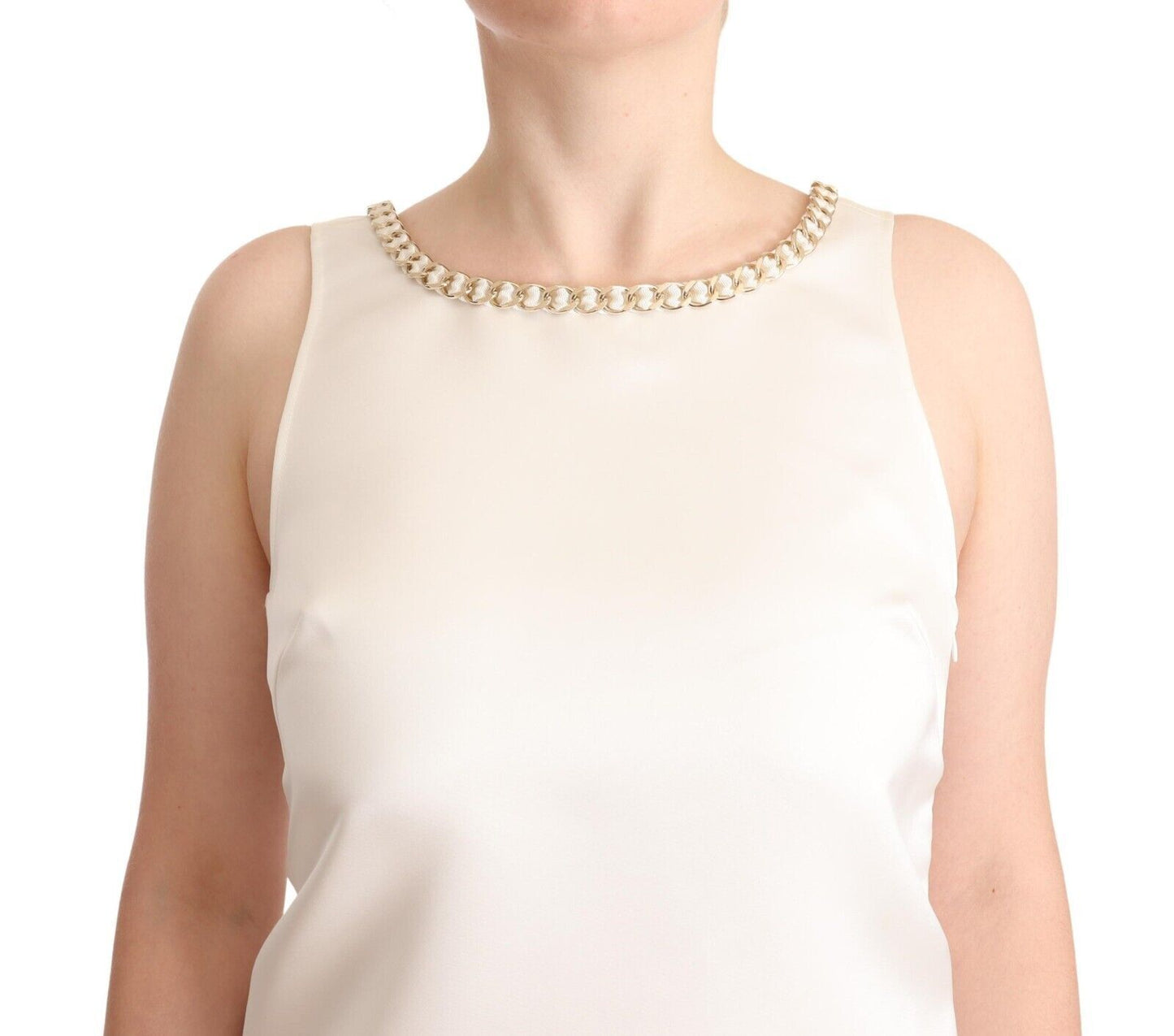 Elegant Sleeveless Mini Dress with Embellished Neckline - SEHABRANDS