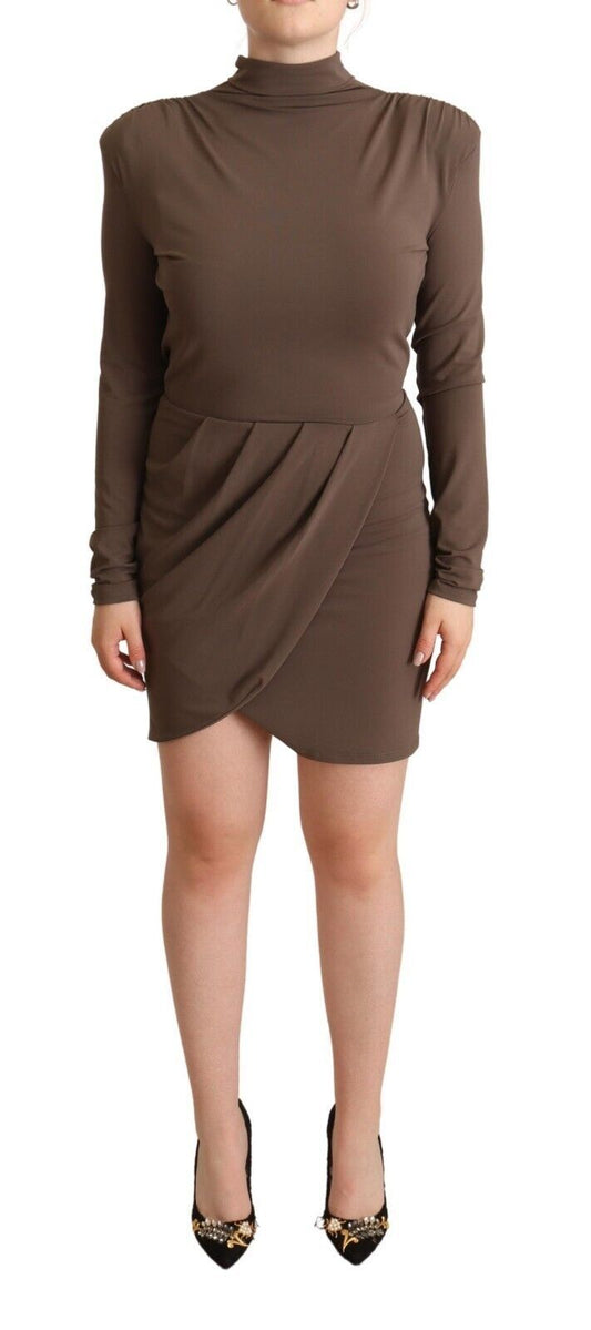 Elegant Long Sleeve Mini Dress with Open Back - SEHABRANDS