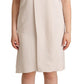 Chic Beige Sleeveless Shift Dress - SEHABRANDS