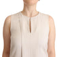 Chic Beige Sleeveless Shift Dress - SEHABRANDS