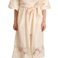 Elegant Off White Maxi Wrap Dress - SEHABRANDS