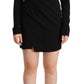 Elegant Black V-Neck Mini Dress - SEHABRANDS