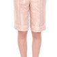 Exclusive Beige Brocade Above Knee Shorts - SEHABRANDS