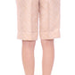 Exclusive Beige Brocade Above Knee Shorts - SEHABRANDS