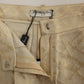 Exclusive Beige Brocade Above Knee Shorts - SEHABRANDS