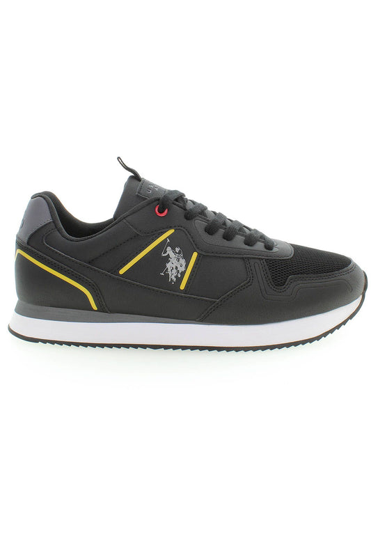 Black Polyester Men Sneaker - SEHABRANDS