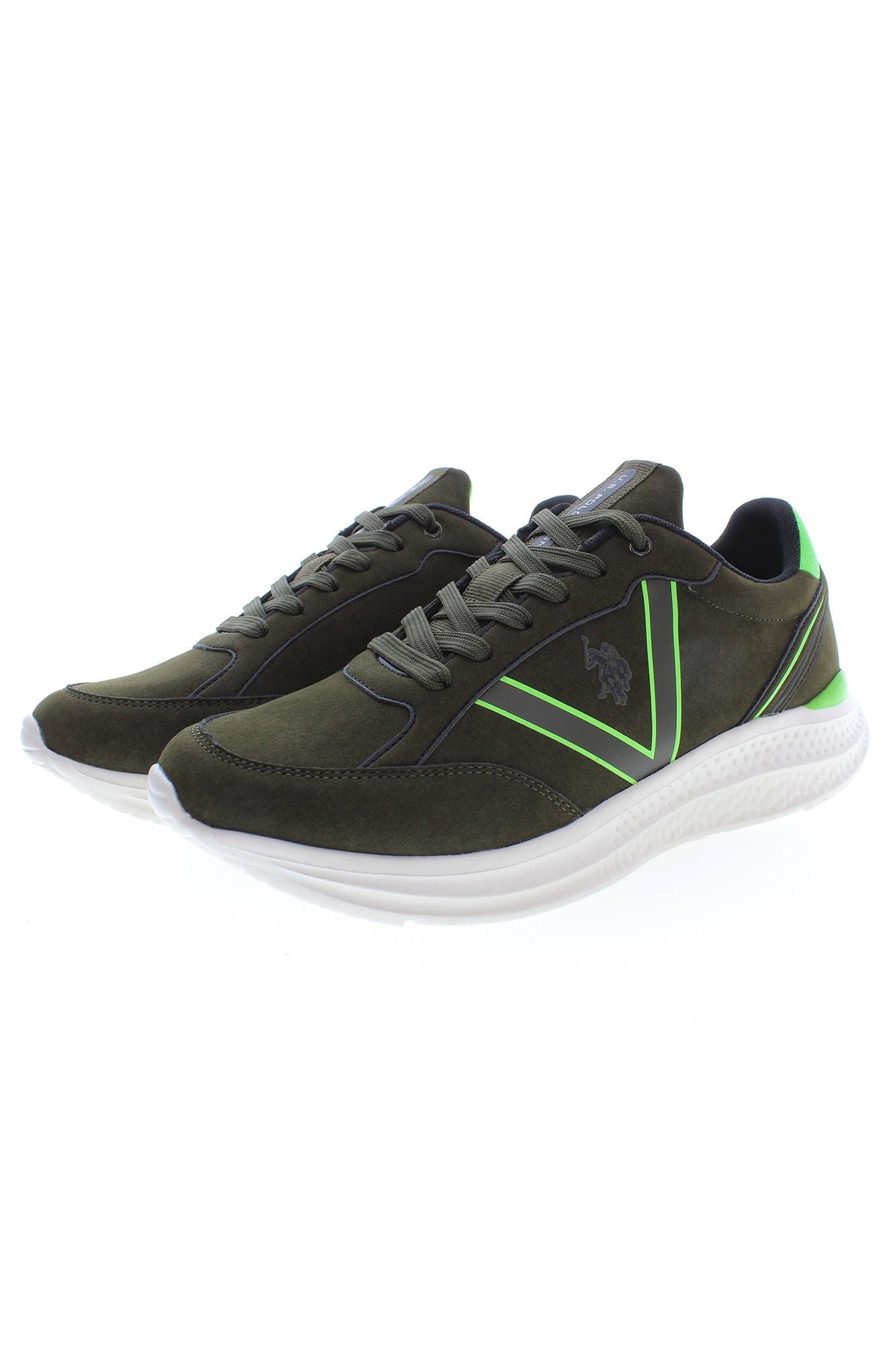 Green Polyester Men Sneaker - SEHABRANDS