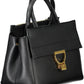 Black Leather Women Handbag - SEHABRANDS