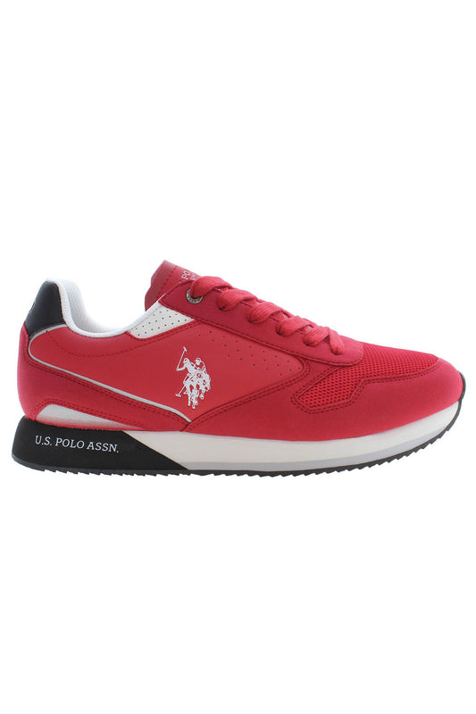 Red Polyester Men Sneaker - SEHABRANDS