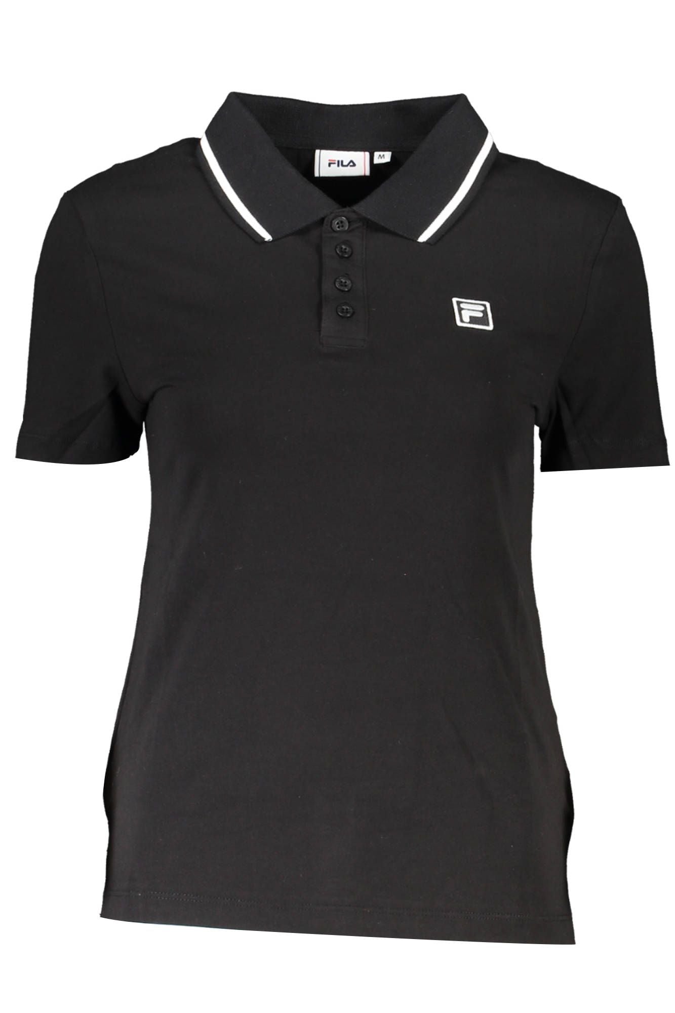 Black Cotton Women Polo Shirt - SEHABRANDS