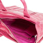 The Shiny Crinkle Mini Tote Magenta Leather Crossbody Handbag Purse - SEHABRANDS