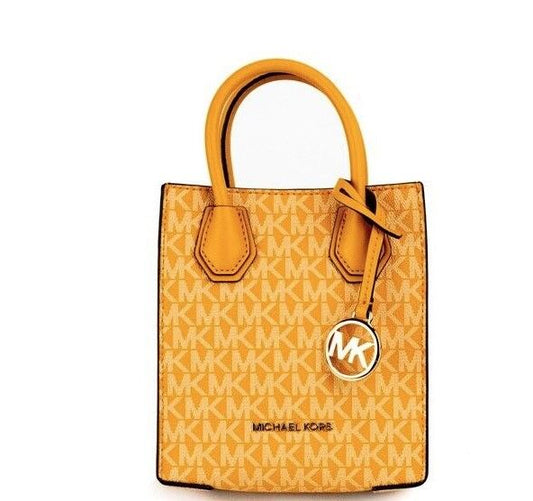 Mercer XS Honeycomb Gold Signature PVC North South Shopper Crossbody Bag - SEHABRANDS