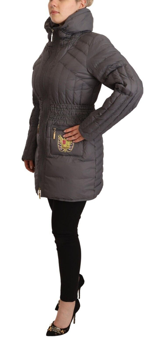 Elegant Quilted Long Jacket with Logo Patch - SEHABRANDS