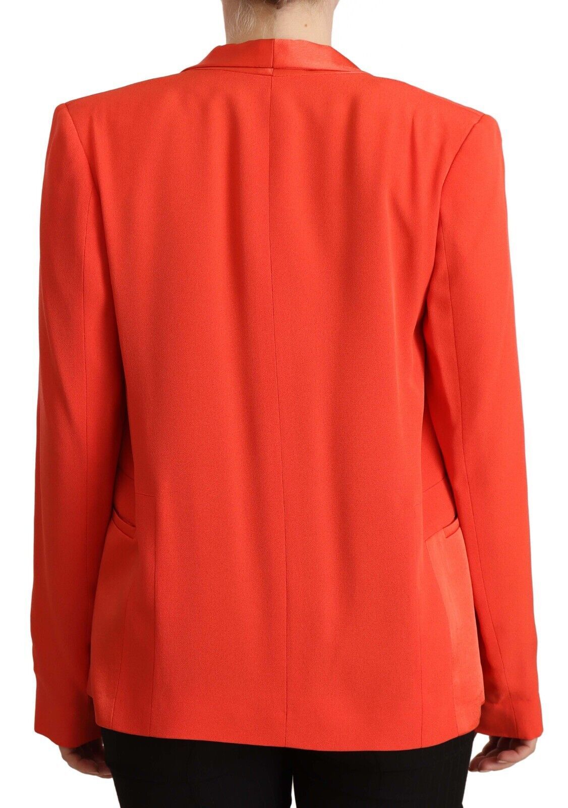 Elegant Orange Overcoat Long Sleeves Jacket - SEHABRANDS