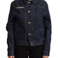 Elegant Dark Blue Denim Jacket - SEHABRANDS