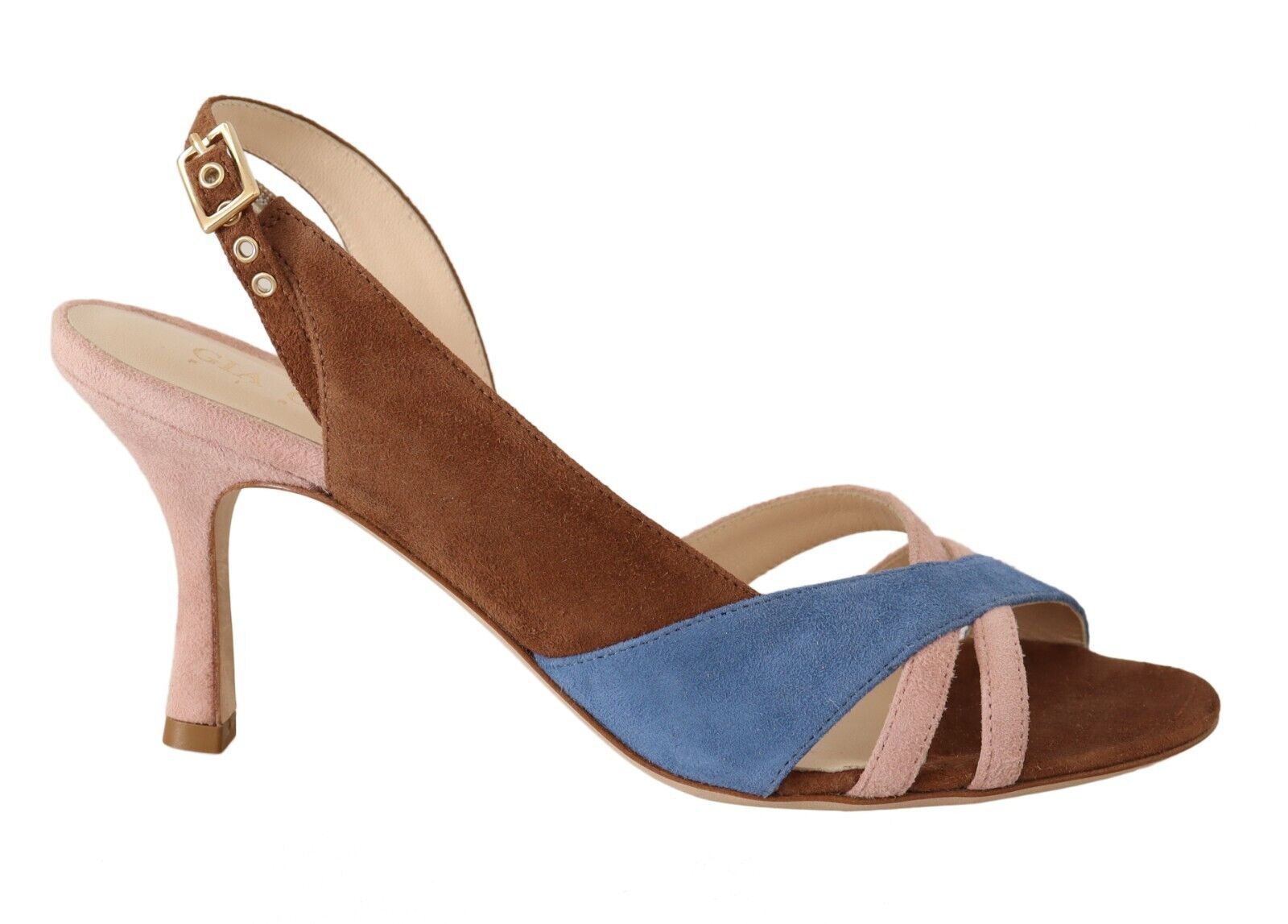 Chic Multicolor Suede Slingback Heel Sandals - SEHABRANDS