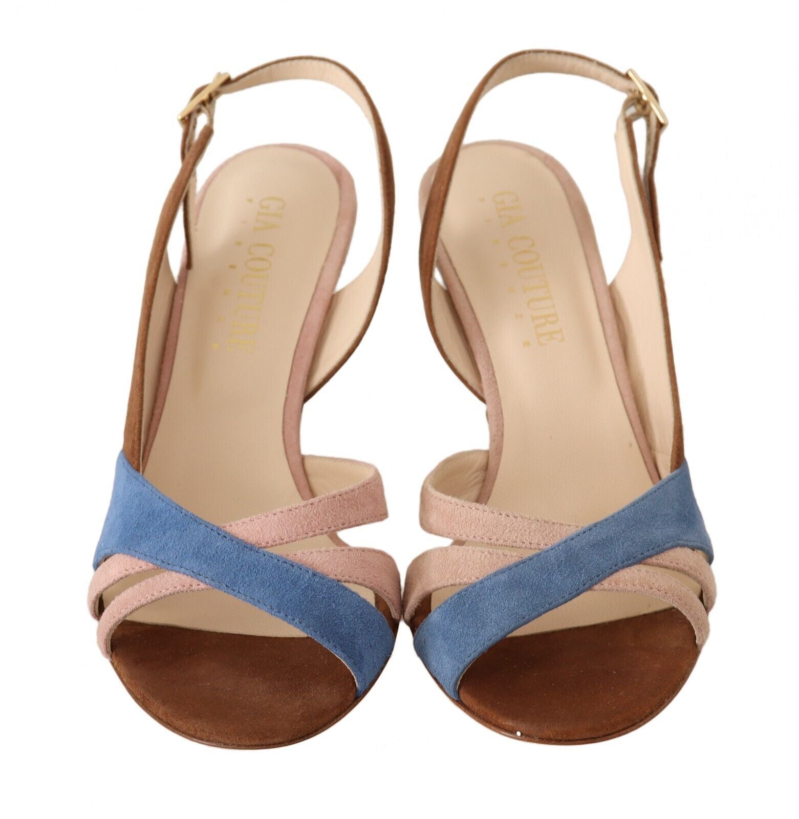 Chic Multicolor Suede Slingback Heel Sandals - SEHABRANDS