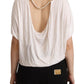 Elegant White Gold Chain T-Shirt Top - SEHABRANDS