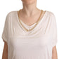 Elegant White Gold Chain T-Shirt Top - SEHABRANDS