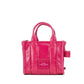 The Shiny Crinkle Micro Tote Magenta Leather Crossbody Bag Handbag - SEHABRANDS