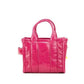 The Shiny Crinkle Micro Tote Magenta Leather Crossbody Bag Handbag - SEHABRANDS